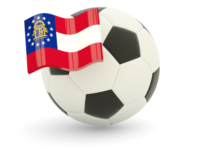 Football with flag. Download flag icon of Georgia