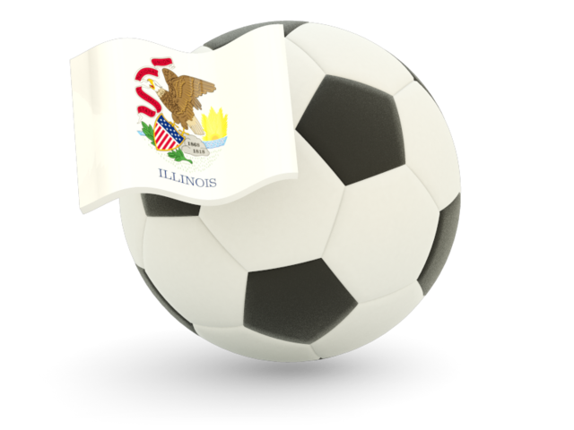 Football with flag. Download flag icon of Illinois