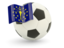 Flag of state of Indiana. Football with flag. Download icon