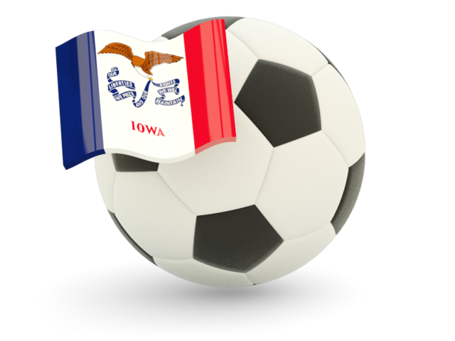 Football with flag. Download flag icon of Iowa