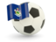 Flag of state of Maine. Football with flag. Download icon