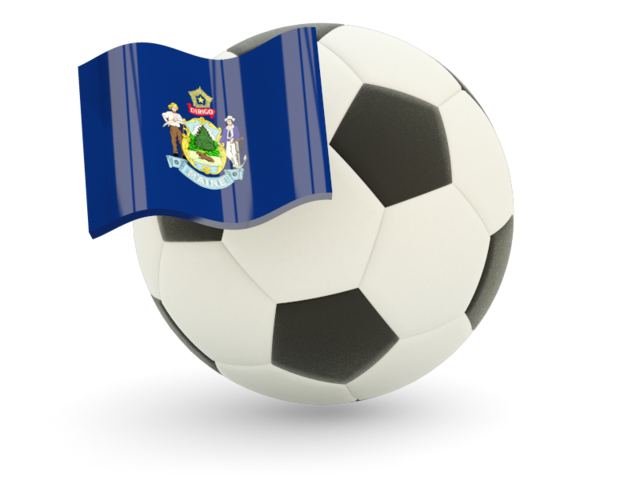 Football with flag. Download flag icon of Maine