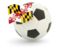 Flag of state of Maryland. Football with flag. Download icon