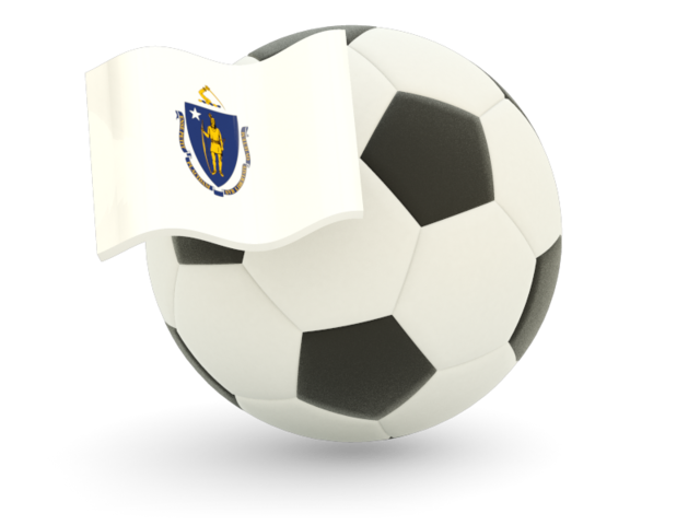 Football with flag. Download flag icon of Massachusetts
