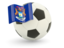 Flag of state of Michigan. Football with flag. Download icon