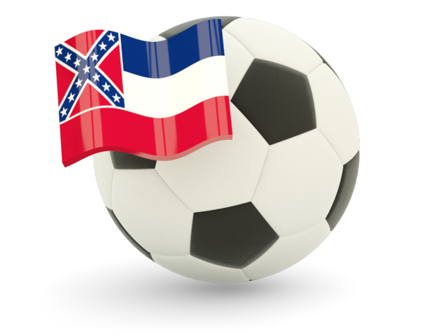 Football with flag. Download flag icon of Mississippi