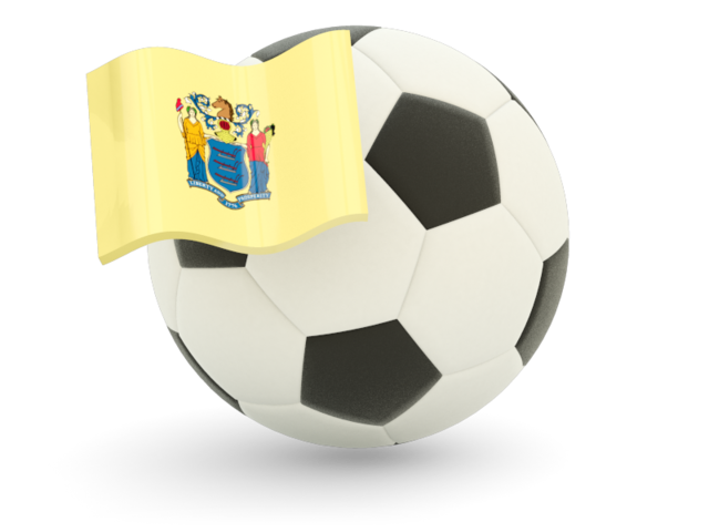 Football with flag. Download flag icon of New Jersey
