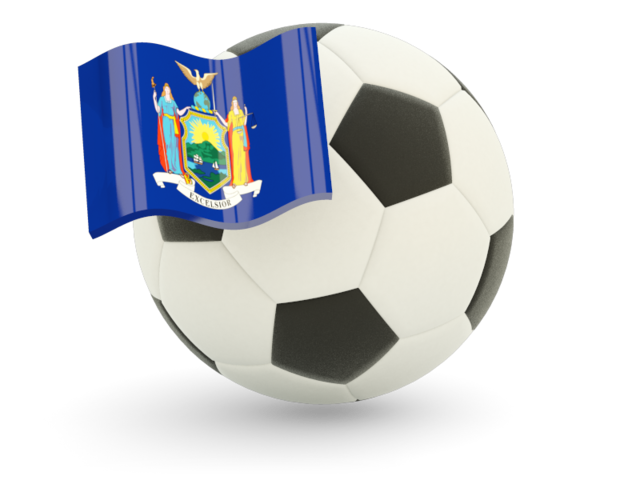 Football with flag. Download flag icon of New York