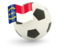 Flag of state of North Carolina. Football with flag. Download icon