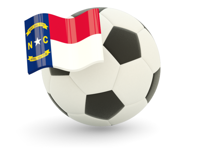 Football with flag. Download flag icon of North Carolina