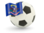 Flag of state of North Dakota. Football with flag. Download icon