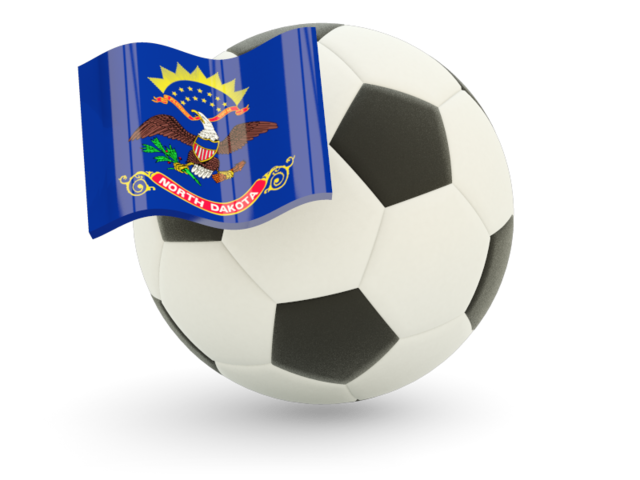 Футбольный мяч с флагом. Загрузить иконку флага штата Северная Дакота