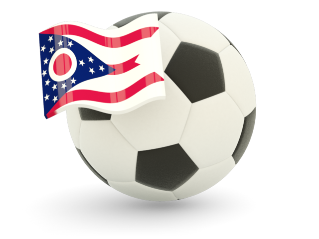 Football with flag. Download flag icon of Ohio