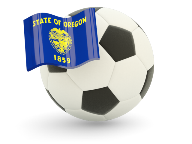Футбольный мяч с флагом. Загрузить иконку флага штата Орегон