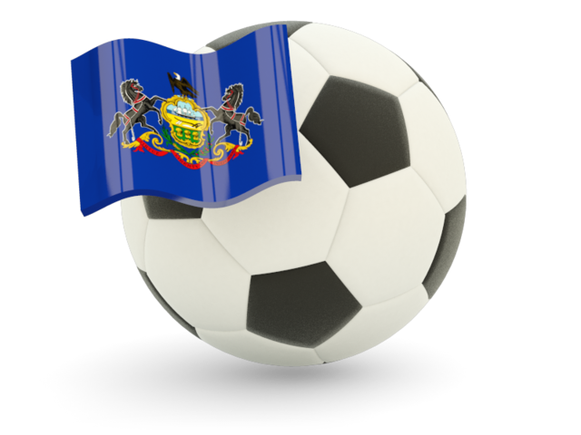 Football with flag. Download flag icon of Pennsylvania