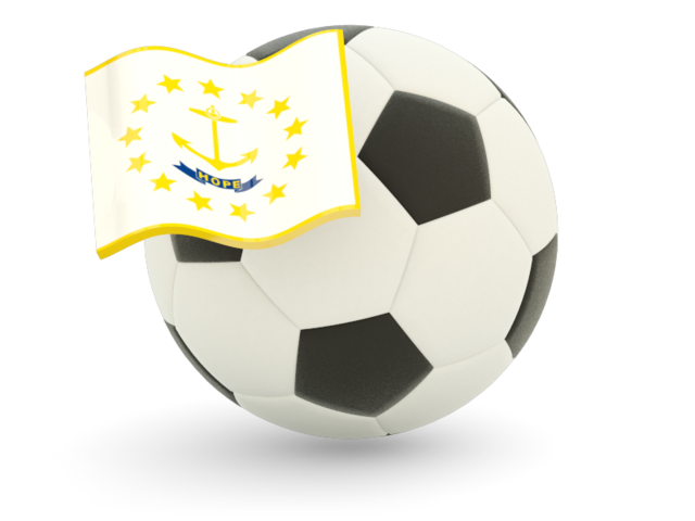 Футбольный мяч с флагом. Загрузить иконку флага штата Род-Айленд
