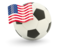 United States of America. Football with flag. Download icon.