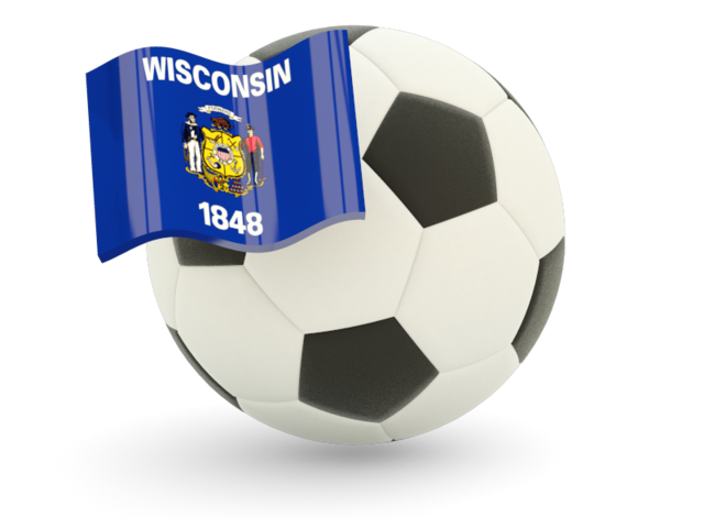 Футбольный мяч с флагом. Загрузить иконку флага штата Висконсин