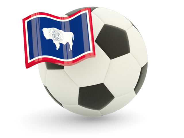 Football with flag. Download flag icon of Wyoming