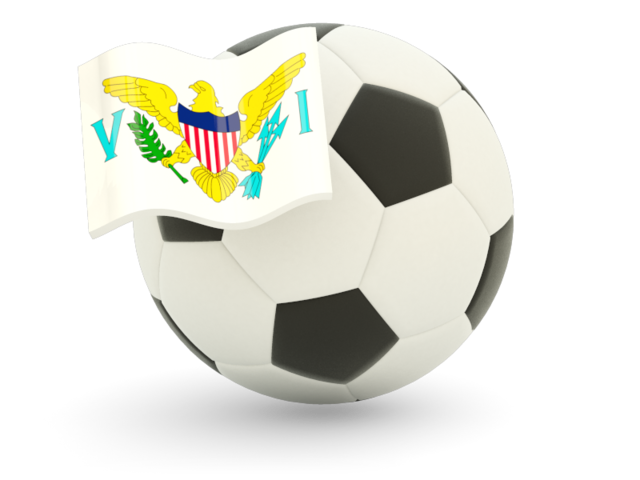 Футбольный мяч с флагом. Скачать флаг. Американские Виргинские острова