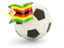 Zimbabwe. Football with flag. Download icon.