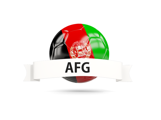 Football with flag and banner. Download flag icon of Afghanistan at PNG format
