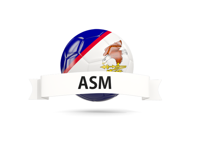Football with flag and banner. Download flag icon of American Samoa at PNG format