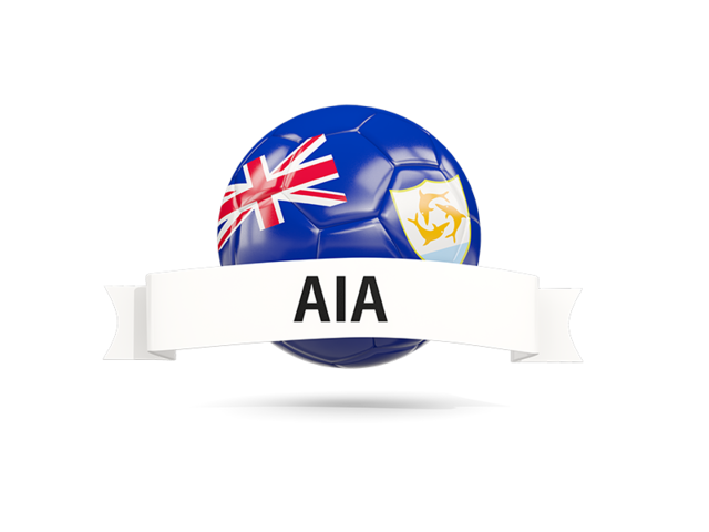 Football with flag and banner. Download flag icon of Anguilla at PNG format