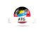 Antigua and Barbuda. Football with flag and banner. Download icon.