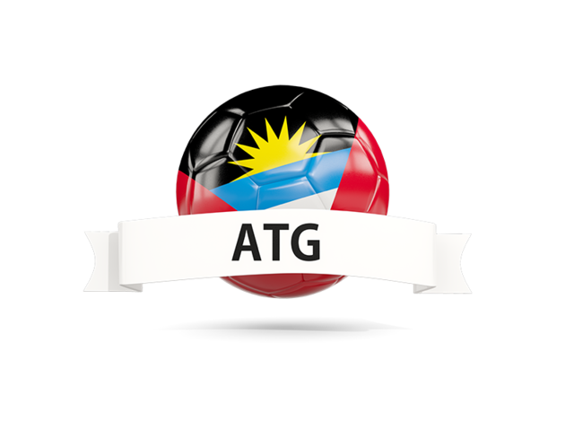 Football with flag and banner. Download flag icon of Antigua and Barbuda at PNG format