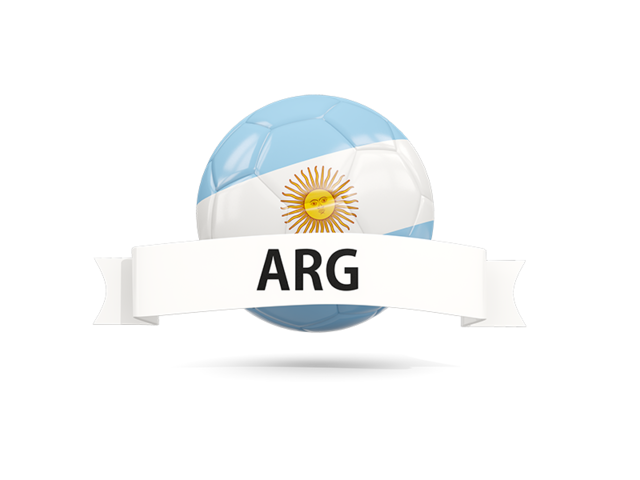 Football with flag and banner. Download flag icon of Argentina at PNG format