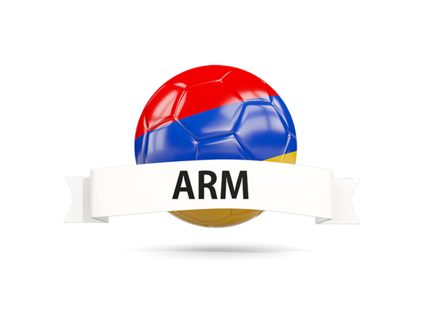Football with flag and banner. Download flag icon of Armenia at PNG format