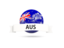 Australia. Football with flag and banner. Download icon.