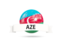 Azerbaijan. Football with flag and banner. Download icon.