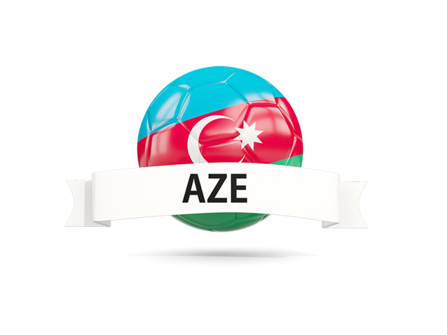 Football with flag and banner. Download flag icon of Azerbaijan at PNG format
