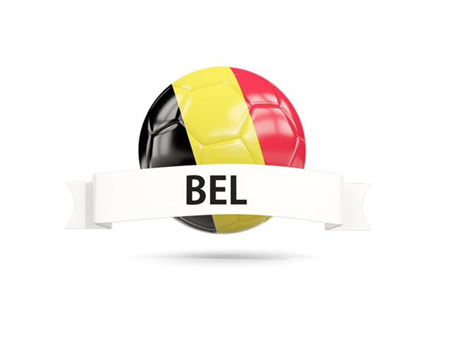 Football with flag and banner. Download flag icon of Belgium at PNG format