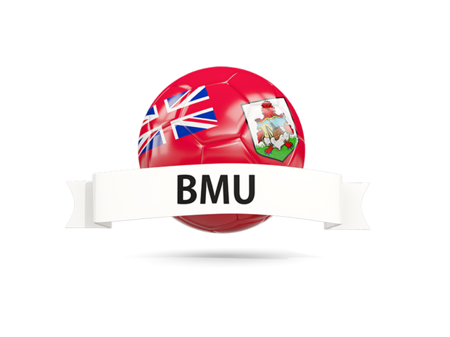 Football with flag and banner. Download flag icon of Bermuda at PNG format