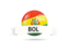 Bolivia. Football with flag and banner. Download icon.