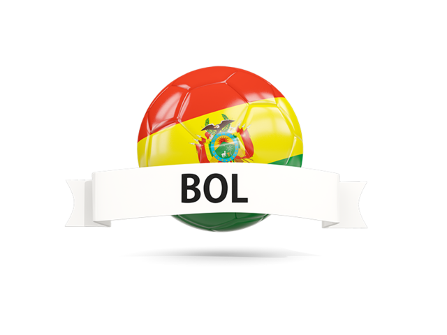 Football with flag and banner. Download flag icon of Bolivia at PNG format