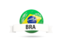 Brazil. Football with flag and banner. Download icon.
