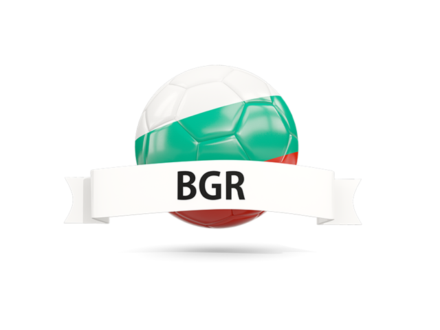 Football with flag and banner. Download flag icon of Bulgaria at PNG format