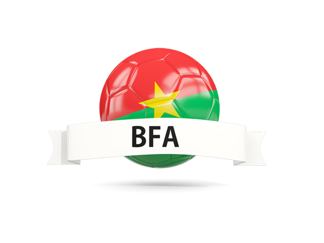 Football with flag and banner. Download flag icon of Burkina Faso at PNG format