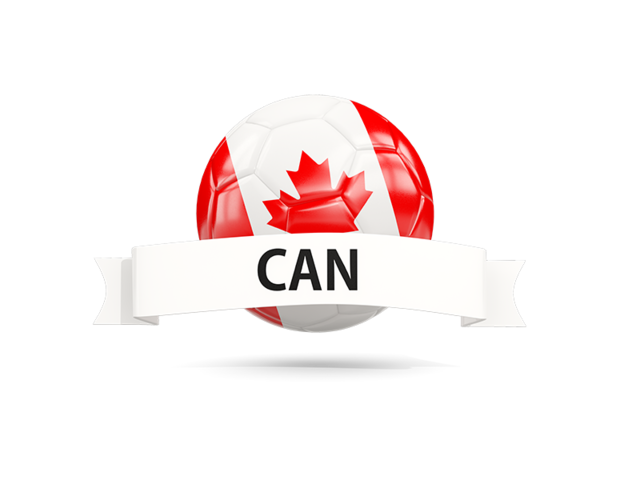 Football with flag and banner. Download flag icon of Canada at PNG format