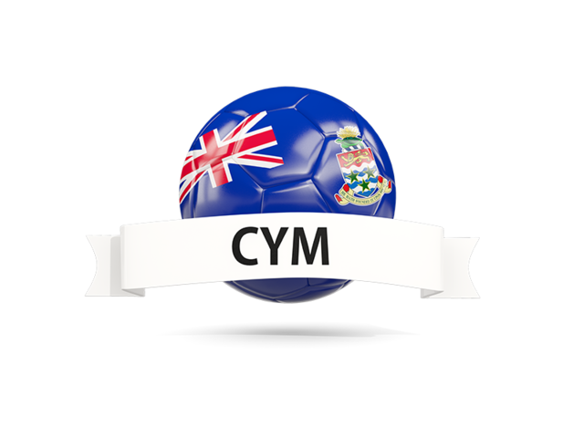 Football with flag and banner. Download flag icon of Cayman Islands at PNG format