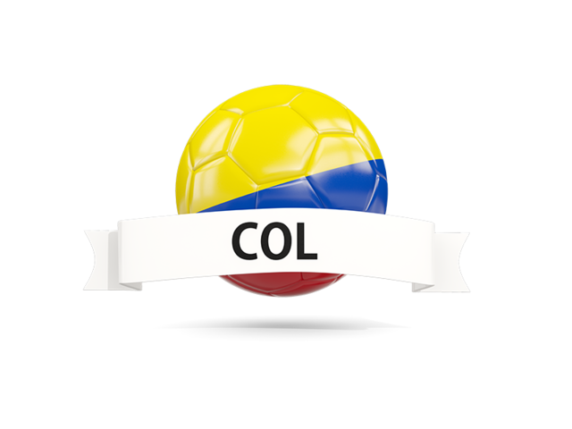 Football with flag and banner. Download flag icon of Colombia at PNG format