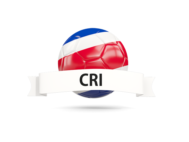 Футбольный мяч с флагом и банером. Скачать флаг. Коста-Рика