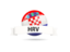 Croatia. Football with flag and banner. Download icon.