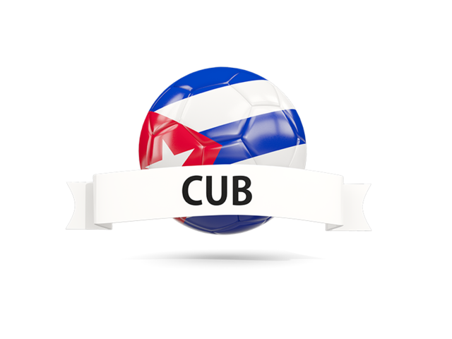 Football with flag and banner. Download flag icon of Cuba at PNG format