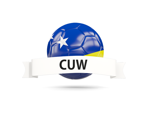 Football with flag and banner. Download flag icon of Curacao at PNG format