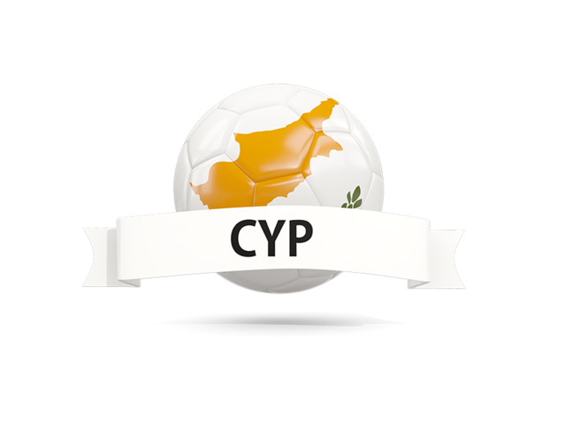 Football with flag and banner. Download flag icon of Cyprus at PNG format